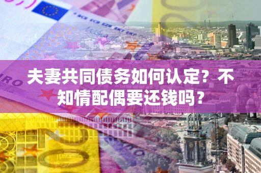 济南夫妻共同债务如何认定？不知情配偶要还钱吗？
