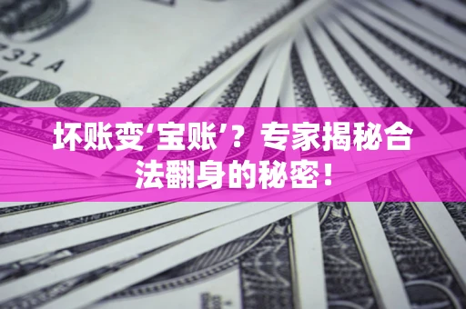 济南坏账变‘宝账’？专家揭秘合法翻身的秘密！