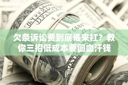 济南欠条诉讼费到底谁来扛？教你三招低成本要回血汗钱